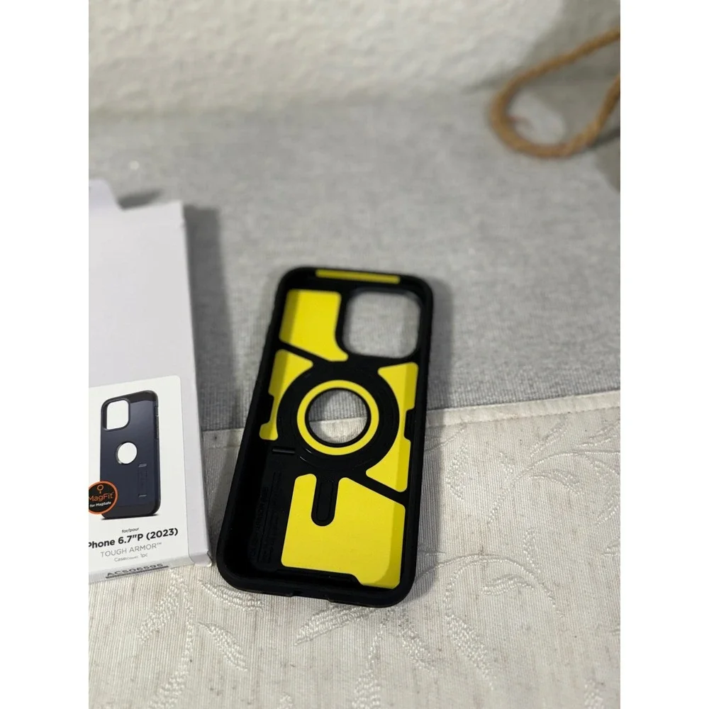 Spigen Tough Armor MagFit iPhone 15 Pro Max Case Metal Slate Kickstand ACS06595